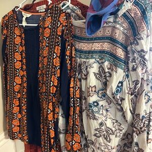 Matilda Jane Navy and Orange Floral Blouse